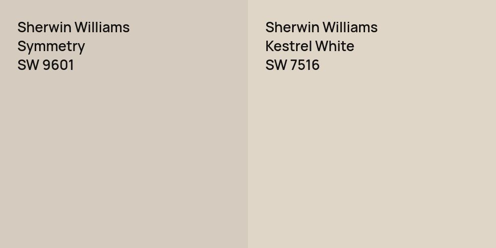 Sherwin Williams Symmetry vs. Sherwin Williams Kestrel White