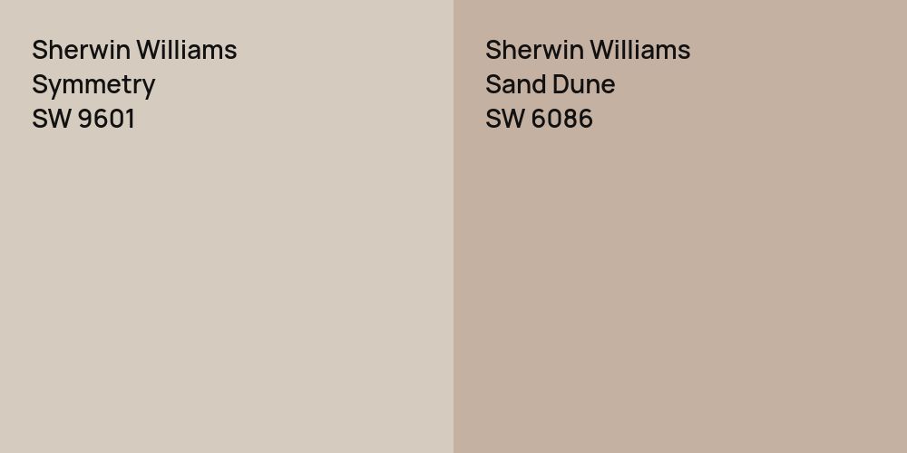 Sherwin Williams Symmetry vs. Sherwin Williams Sand Dune