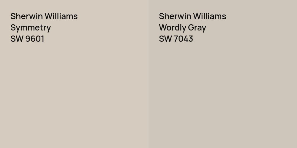 Sherwin Williams Symmetry vs. Sherwin Williams Wordly Gray