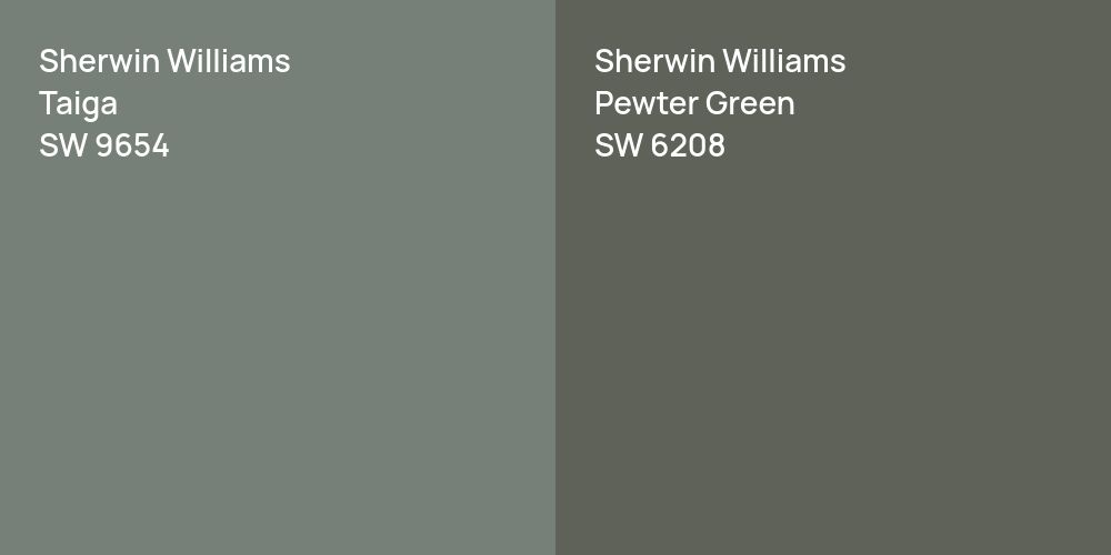 Sherwin Williams Taiga vs. Sherwin Williams Pewter Green