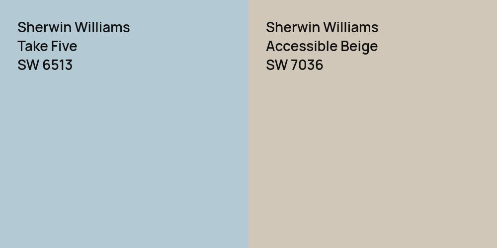 Sherwin Williams Take Five vs. Sherwin Williams Accessible Beige