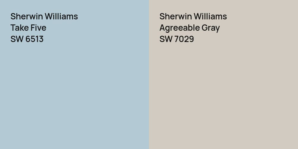 Sherwin Williams Take Five vs. Sherwin Williams Agreeable Gray