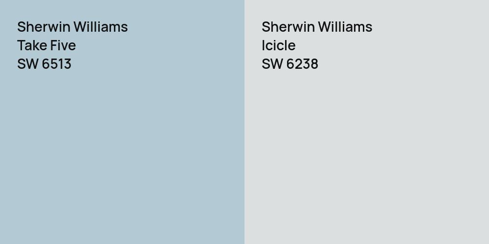 Sherwin Williams Take Five vs. Sherwin Williams Icicle