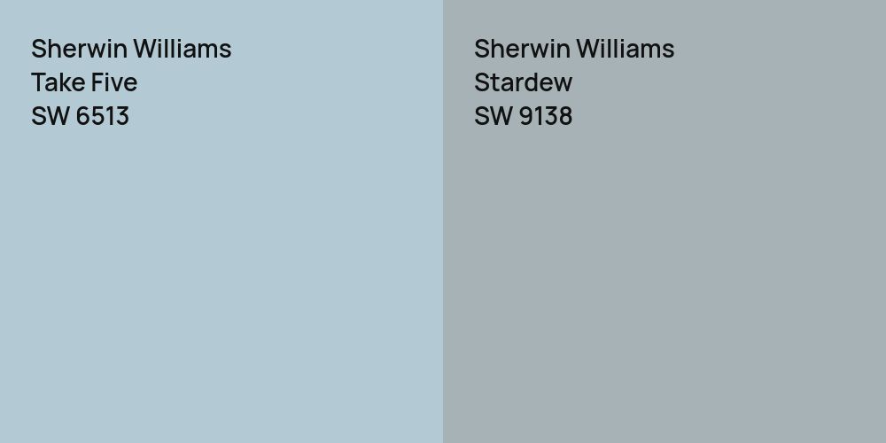 Sherwin Williams Take Five vs. Sherwin Williams Stardew