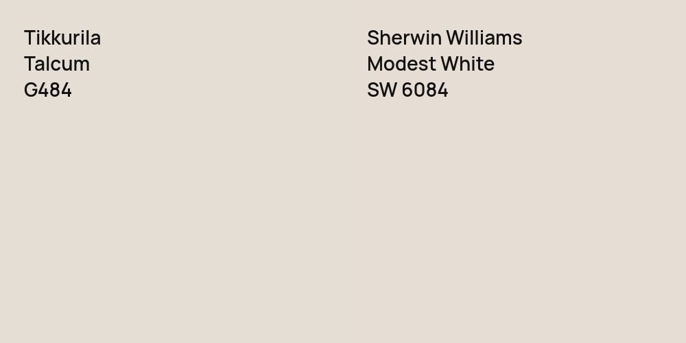 Tikkurila Talcum vs. Sherwin Williams Modest White