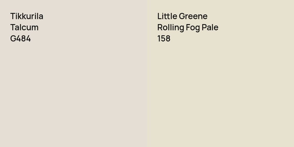 Tikkurila Talcum vs. Little Greene Rolling Fog Pale