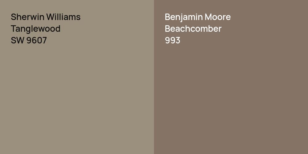 Sherwin Williams Tanglewood vs. Benjamin Moore Beachcomber