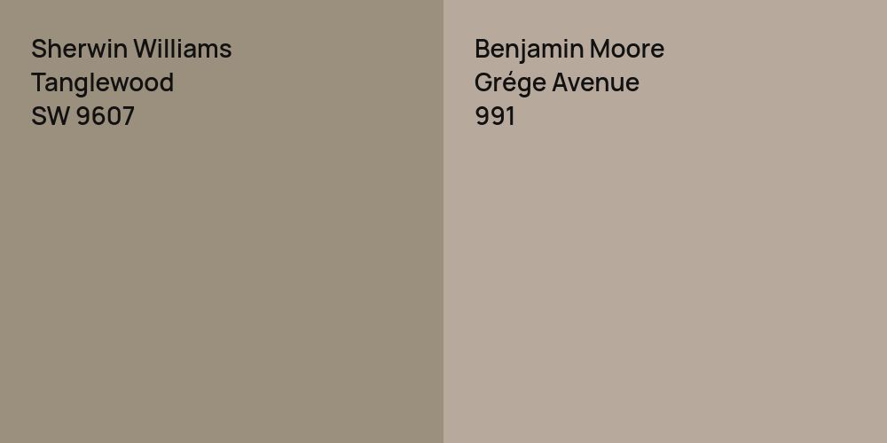 Sherwin Williams Tanglewood vs. Benjamin Moore Grége Avenue