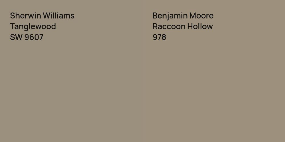 Sherwin Williams Tanglewood vs. Benjamin Moore Raccoon Hollow