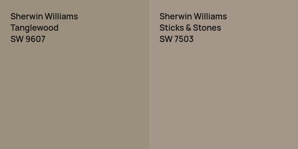 Sherwin Williams Tanglewood vs. Sherwin Williams Sticks & Stones