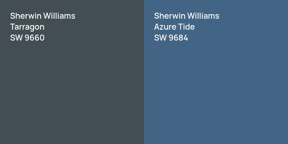 Sherwin Williams Tarragon vs. Sherwin Williams Azure Tide