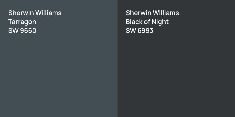 Sherwin Williams Tarragon vs. Sherwin Williams Black of Night