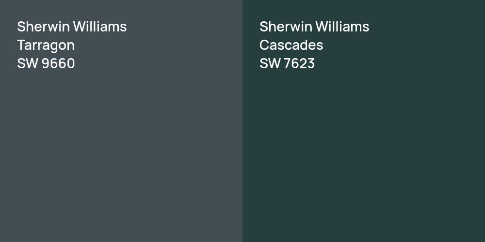 Sherwin Williams Tarragon vs. Sherwin Williams Cascades