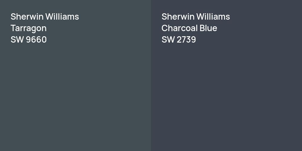 Sherwin Williams Tarragon vs. Sherwin Williams Charcoal Blue