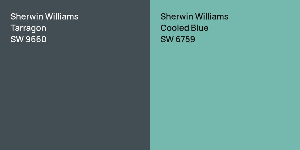 Sherwin Williams Tarragon vs. Sherwin Williams Cooled Blue