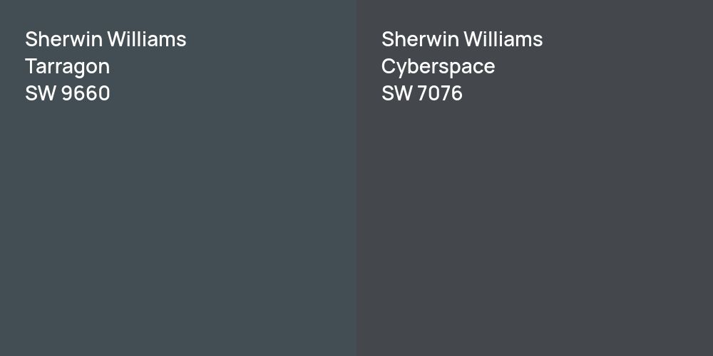 Sherwin Williams Tarragon vs. Sherwin Williams Cyberspace