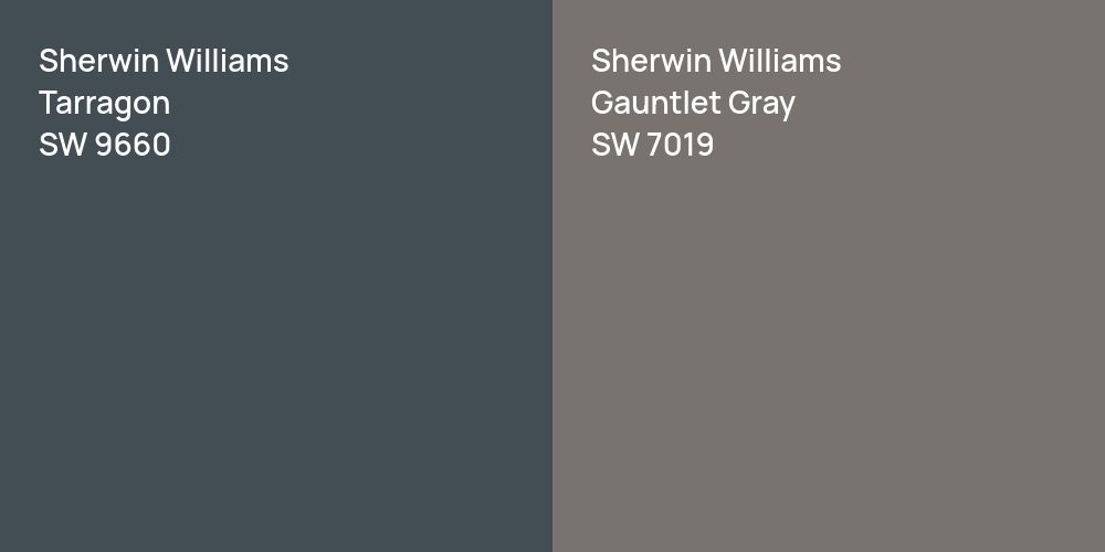 Sherwin Williams Tarragon vs. Sherwin Williams Gauntlet Gray