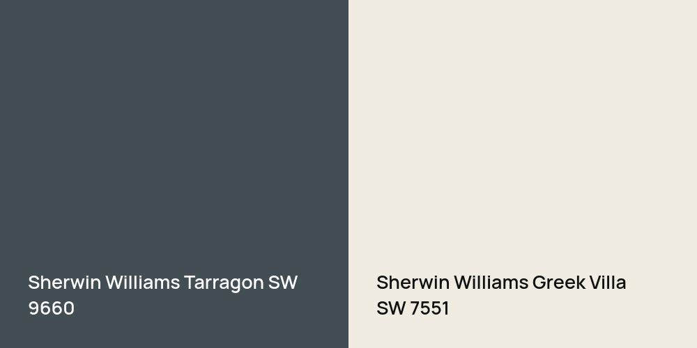 Sherwin Williams Tarragon vs. Sherwin Williams Greek Villa