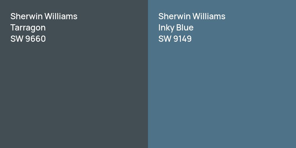 Sherwin Williams Tarragon vs. Sherwin Williams Inky Blue