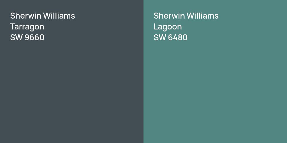 Sherwin Williams Tarragon vs. Sherwin Williams Lagoon