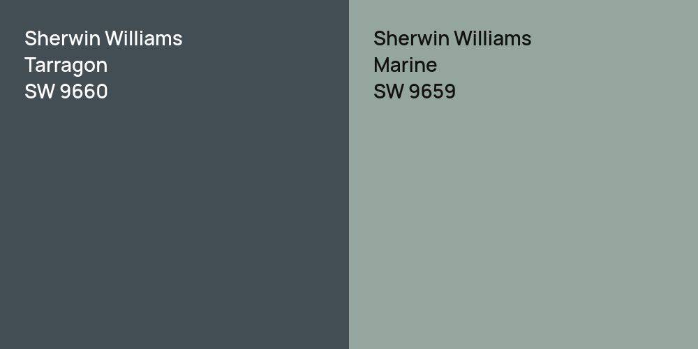 Sherwin Williams Tarragon vs. Sherwin Williams Marine