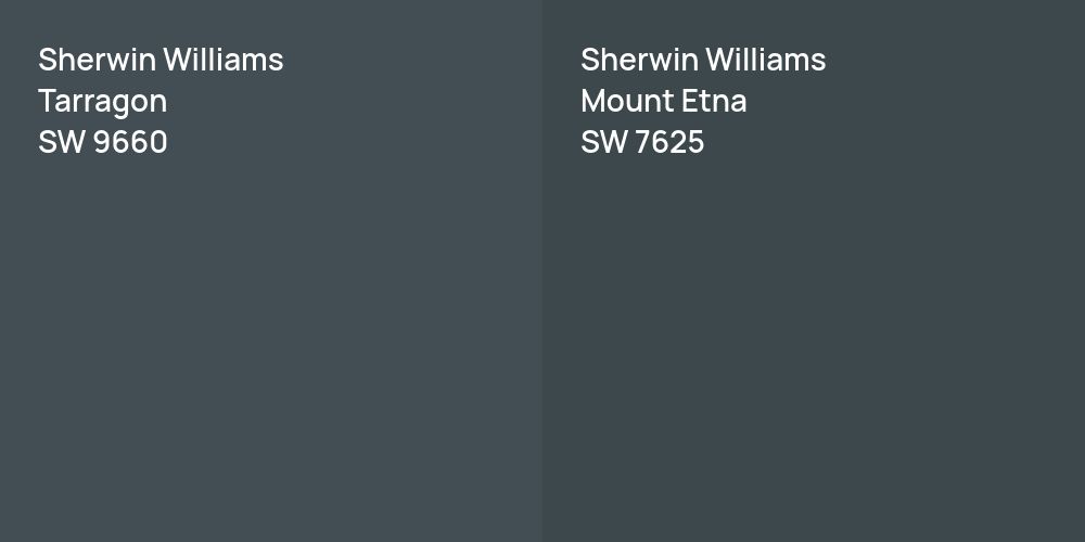 Sherwin Williams Tarragon vs. Sherwin Williams Mount Etna