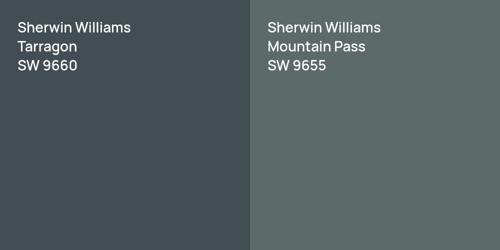 Sherwin Williams Tarragon vs. Sherwin Williams Mountain Pass