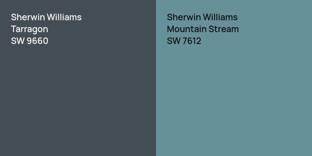 Sherwin Williams Tarragon vs. Sherwin Williams Mountain Stream