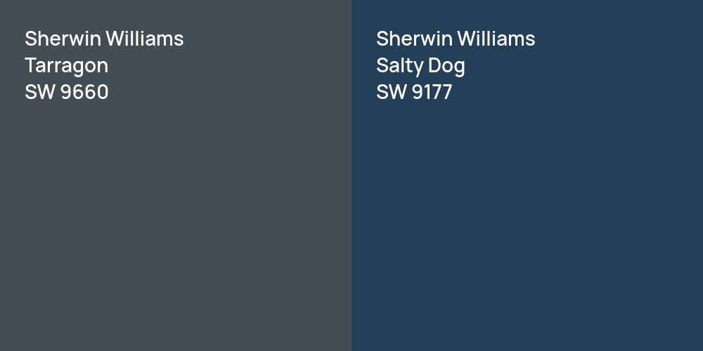 Sherwin Williams Tarragon vs. Sherwin Williams Salty Dog