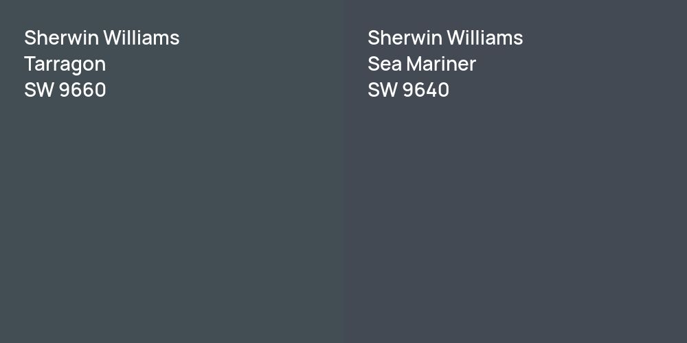 Sherwin Williams Tarragon vs. Sherwin Williams Sea Mariner