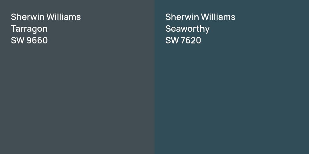 Sherwin Williams Tarragon vs. Sherwin Williams Seaworthy