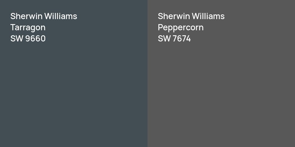 Sherwin Williams Tarragon vs. Sherwin Williams Peppercorn