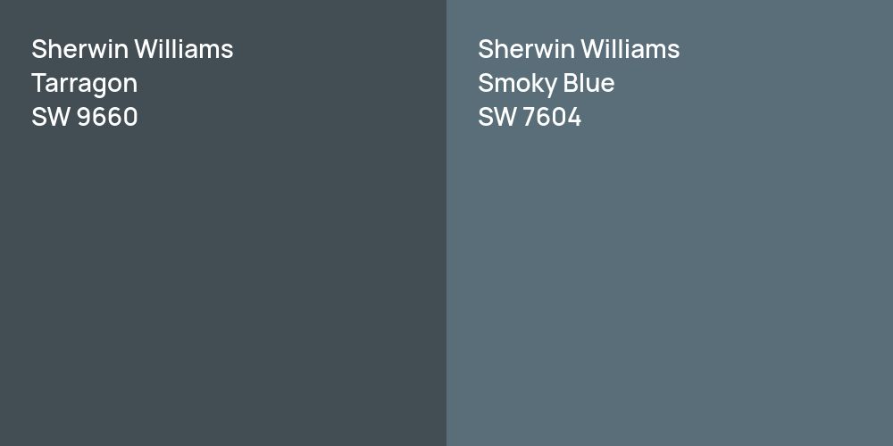 Sherwin Williams Tarragon vs. Sherwin Williams Smoky Blue