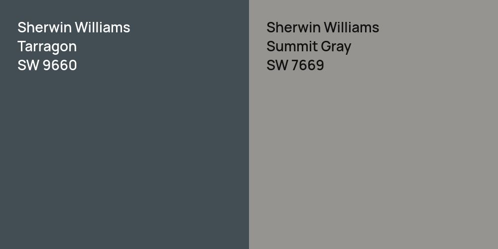 Sherwin Williams Tarragon vs. Sherwin Williams Summit Gray