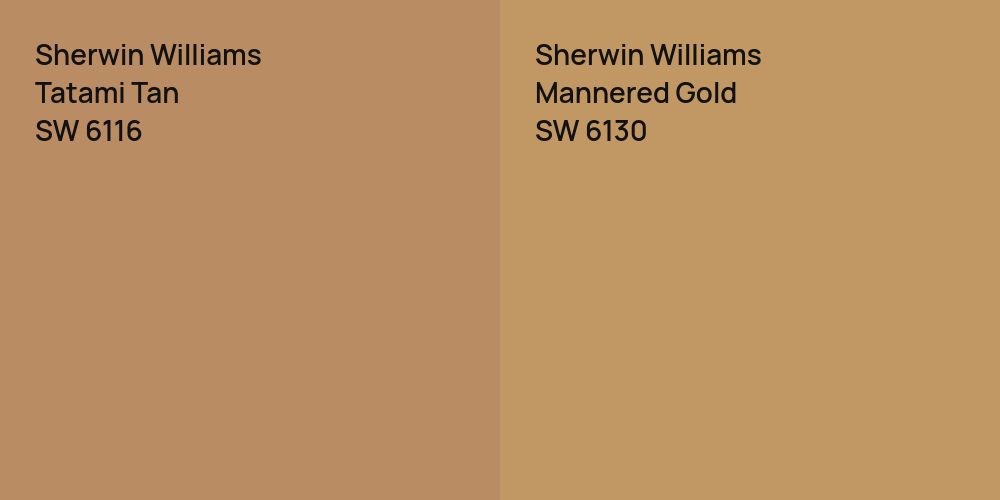 Sherwin Williams Tatami Tan vs. Sherwin Williams Mannered Gold