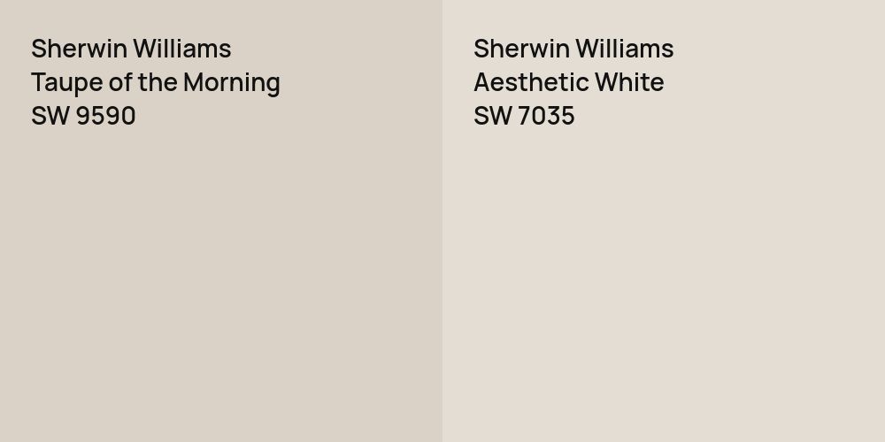 Sherwin Williams Taupe of the Morning vs. Sherwin Williams Aesthetic White