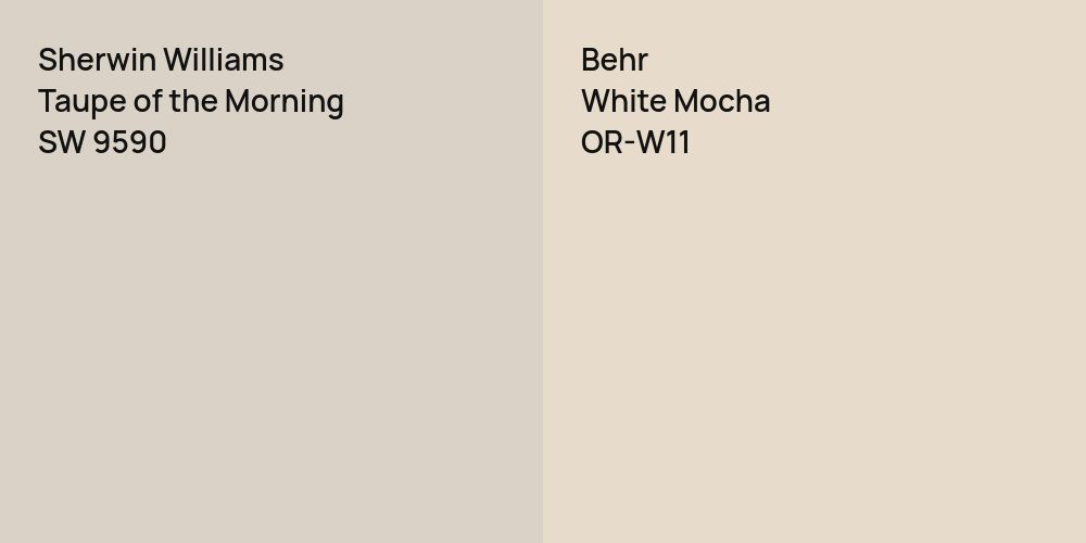 Sherwin Williams Taupe of the Morning vs. Behr White Mocha