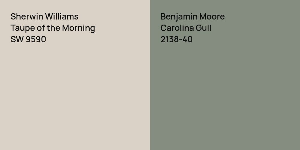 Sherwin Williams Taupe of the Morning vs. Benjamin Moore Carolina Gull