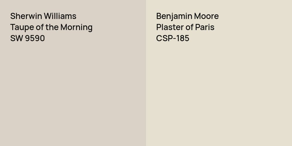 Sherwin Williams Taupe of the Morning vs. Benjamin Moore Plaster of Paris