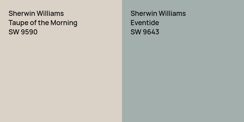 Sherwin Williams Taupe of the Morning vs. Sherwin Williams Eventide