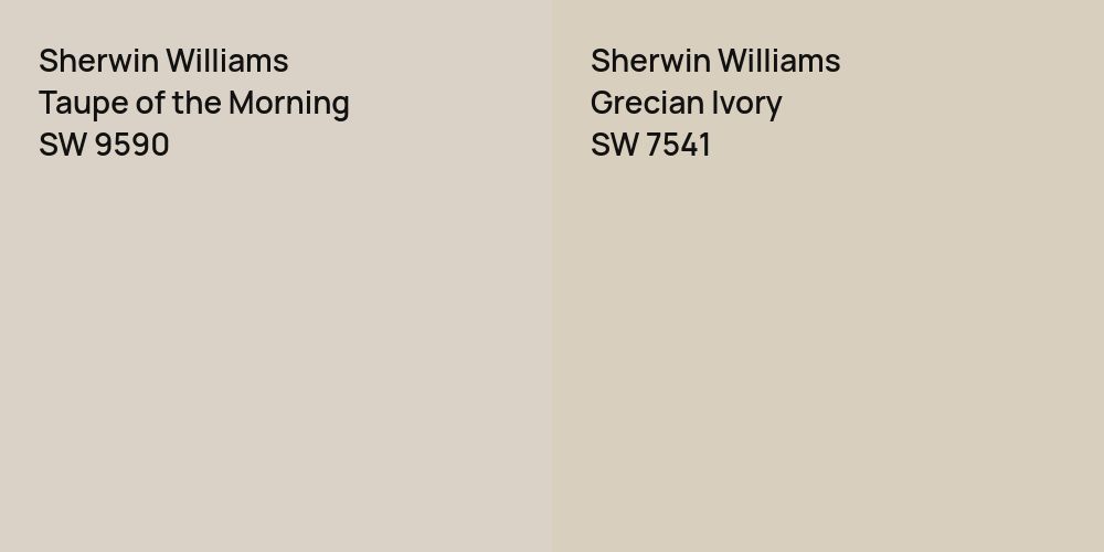 Sherwin Williams Taupe of the Morning vs. Sherwin Williams Grecian Ivory