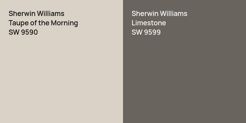 Sherwin Williams Taupe of the Morning vs. Sherwin Williams Limestone