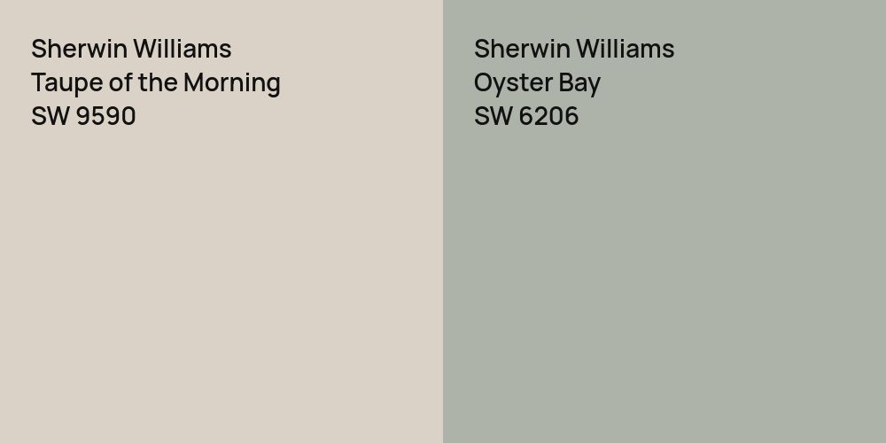 Sherwin Williams Taupe of the Morning vs. Sherwin Williams Oyster Bay