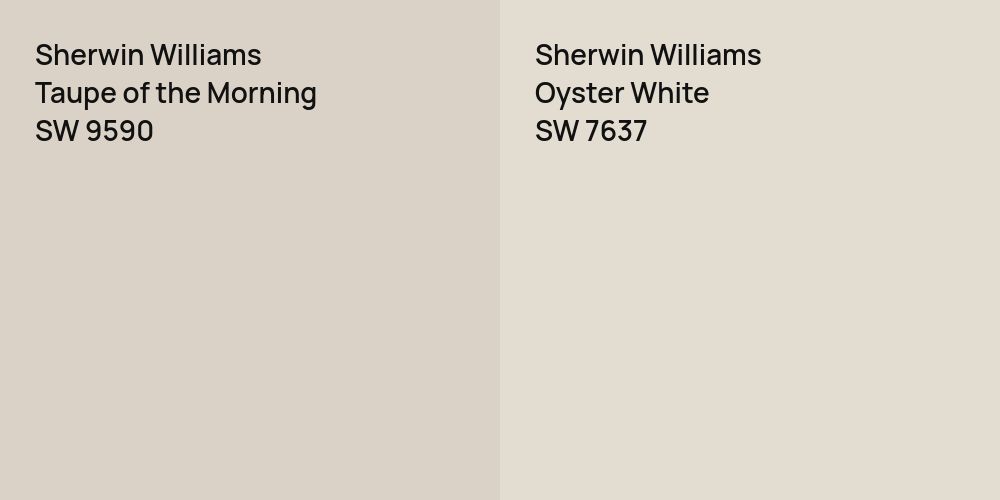 Sherwin Williams Taupe of the Morning vs. Sherwin Williams Oyster White