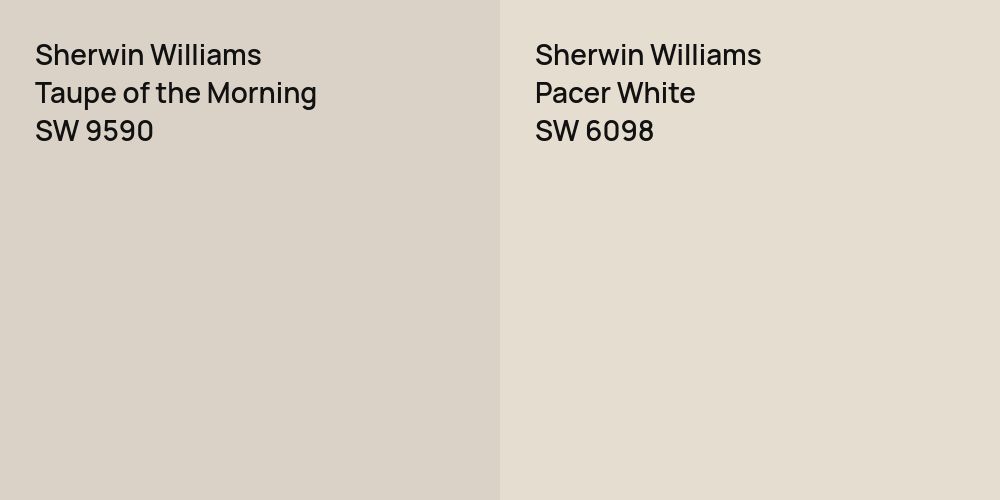 Sherwin Williams Taupe of the Morning vs. Sherwin Williams Pacer White