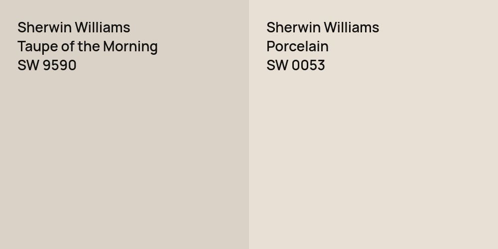 Sherwin Williams Taupe of the Morning vs. Sherwin Williams Porcelain