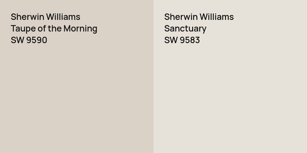 Sherwin Williams Taupe of the Morning vs. Sherwin Williams Sanctuary