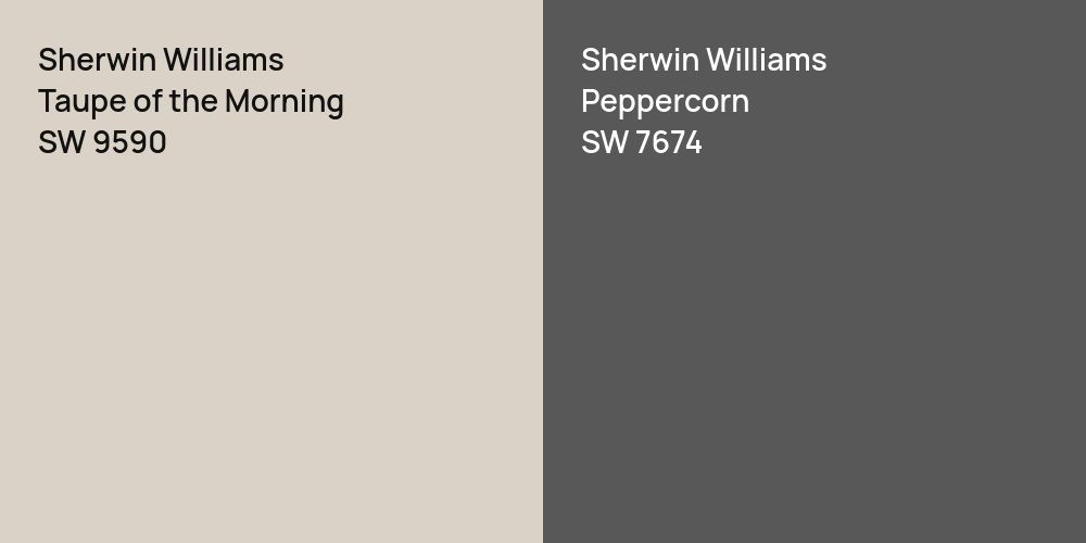 Sherwin Williams Taupe of the Morning vs. Sherwin Williams Peppercorn