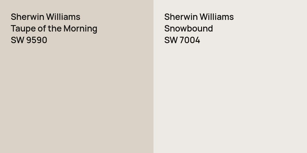 Sherwin Williams Taupe of the Morning vs. Sherwin Williams Snowbound