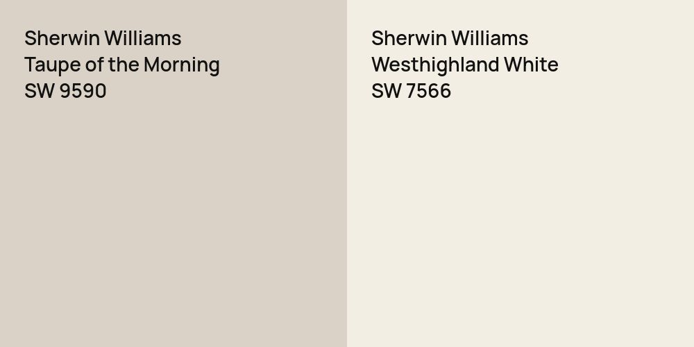 Sherwin Williams Taupe of the Morning vs. Sherwin Williams Westhighland White